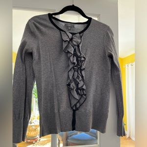 Apt 9 light sweater. Grey with black ribbing, very soft. Size small.